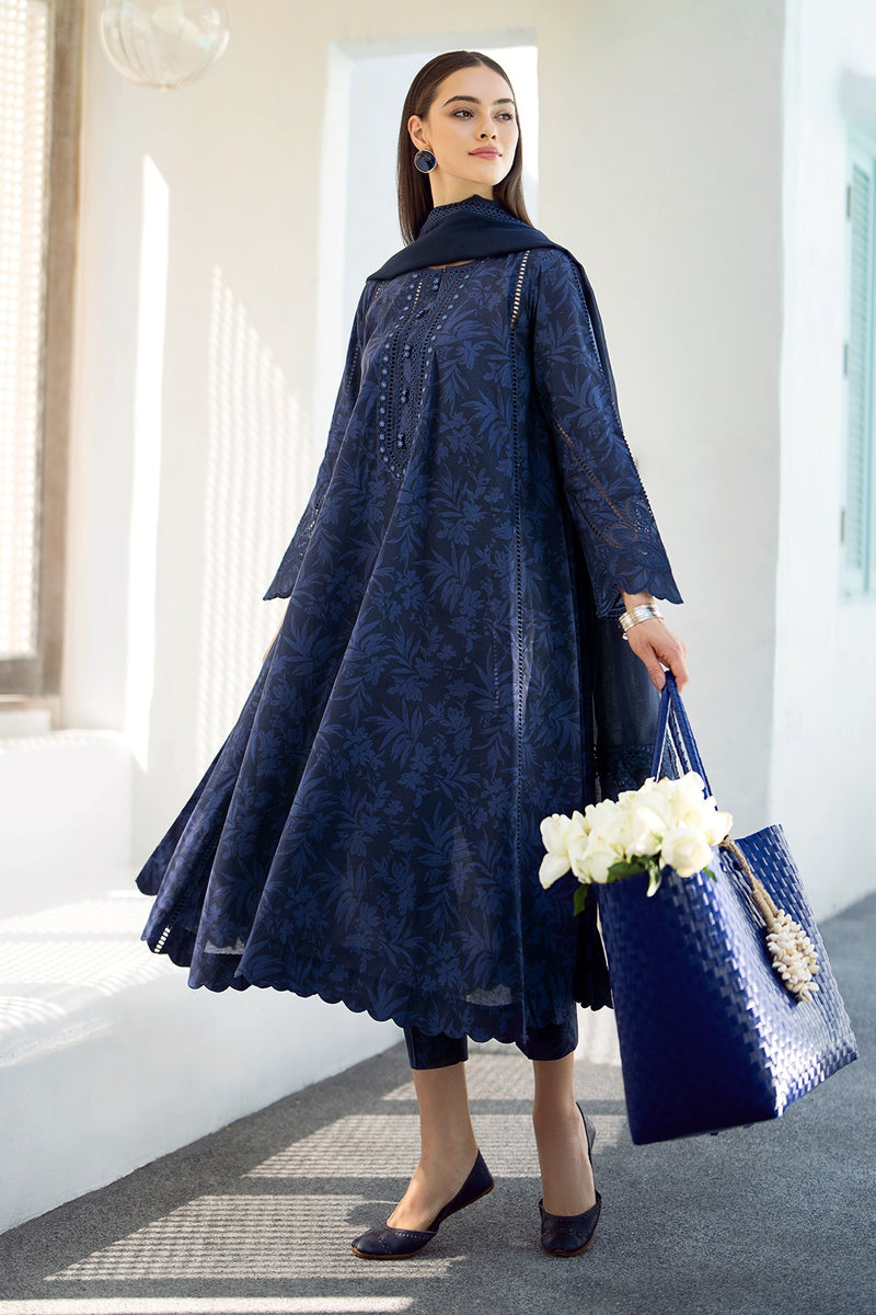 EMBROIDERED PRINTED LAWN NAVI BLUE TS-544