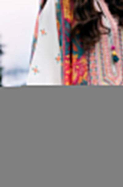 Sapphire - 3 PC Unstitched Lawn Embroidered Shirt with Printed Shawl and Trouser
