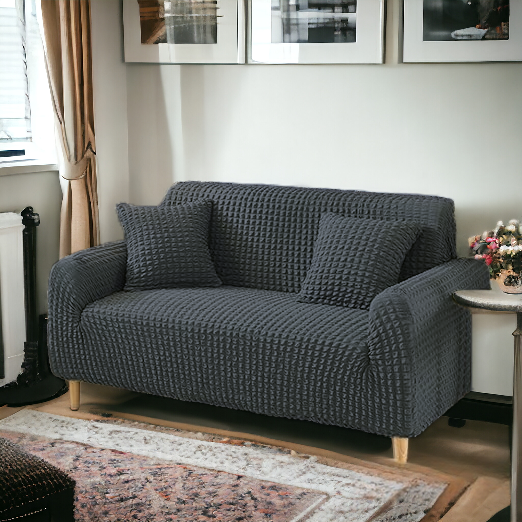 Bubble Stuff Fitted Sofa Cover | Dark Gray Color