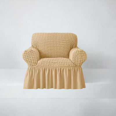Bubble Style Frill Sofa Cover | Skin Golden Color