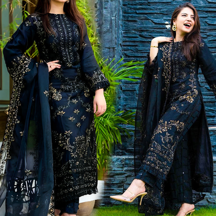 Danadeer- Black 3PC Embroidered SC-842