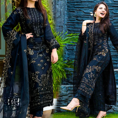 Danadeer- Black 3PC Embroidered SC-842