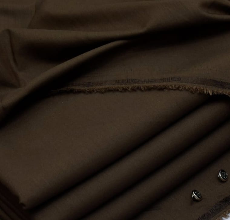 Coco Brown Malai Wash & Wear Unstitched Suit (For Season) HF-05