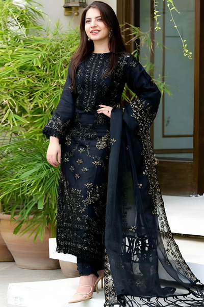 Danadeer- Black 3PC Embroidered SC-842