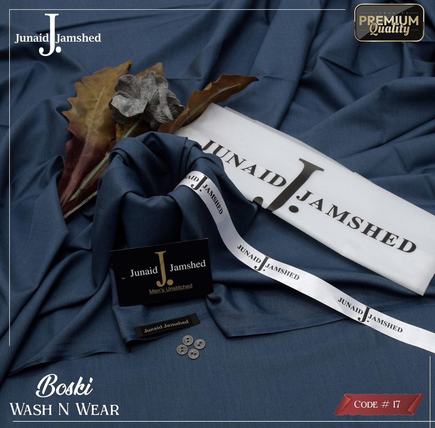 Malai Wash & Wear Unstitched Men's Suit (Cadet Blue) JF-17