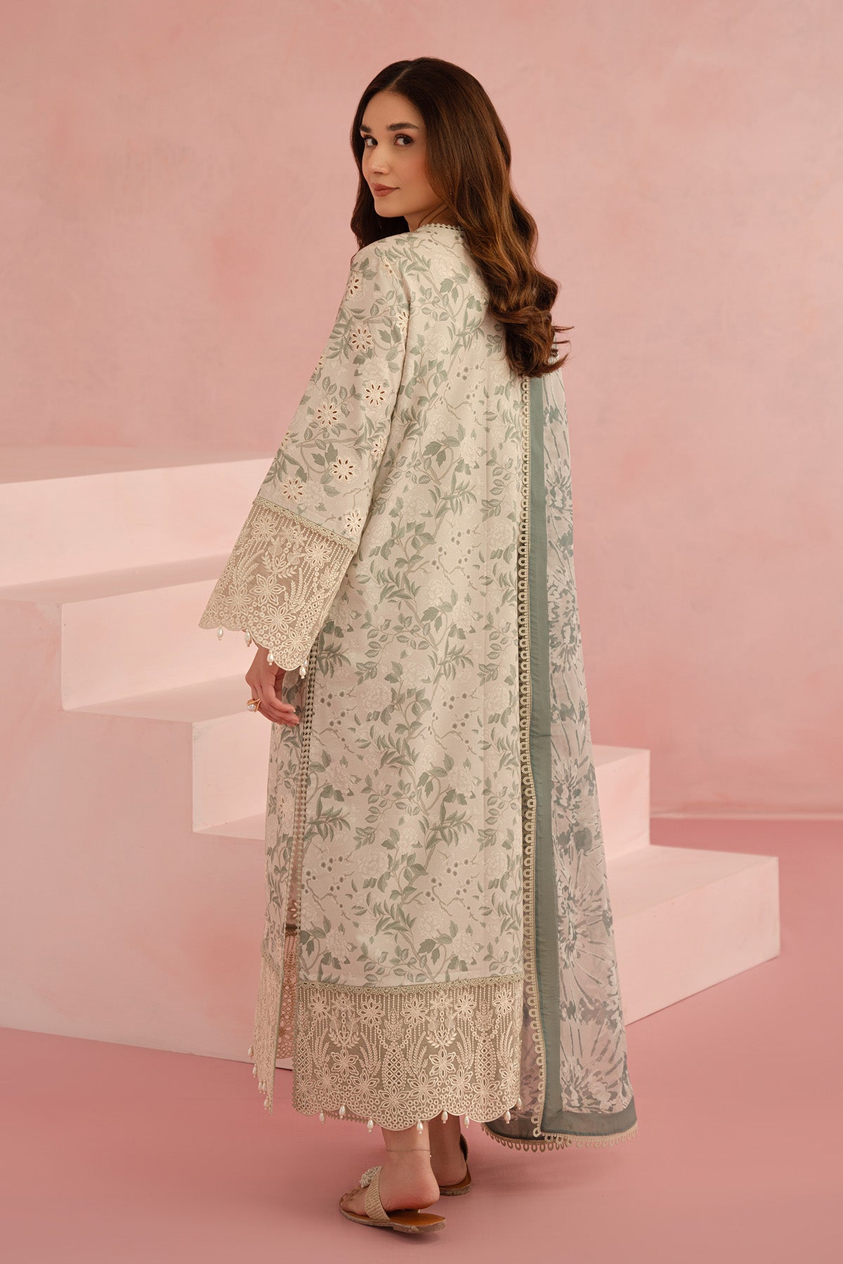 3PC Unstitched Suit Embroidered Lawn Floral Charm By Afrozeh
