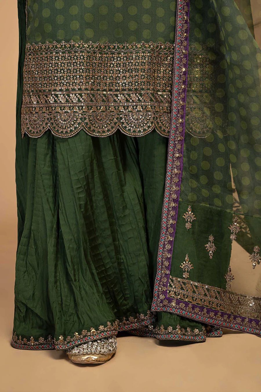 3 PIECE SOFT ORGANZA HEAVILY EMBROIDERY DRESS Unstitched-284